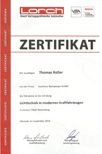 Sachkundenachweis: Lichttechnik in modernen Kraftfahrzeugen